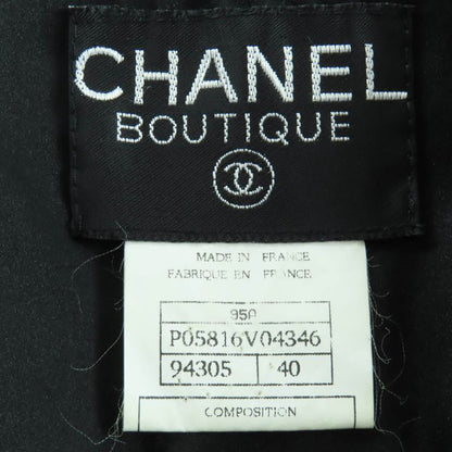 CHANEL Vintage 95A P05816v04346 Coco Mark Button Tweed Jacket Skirt Setup Black