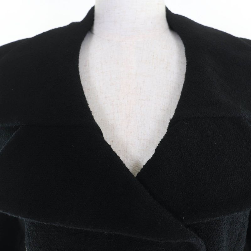 CHANEL Vintage 95A P05816v04346 Coco Mark Button Tweed Jacket Skirt Setup Black