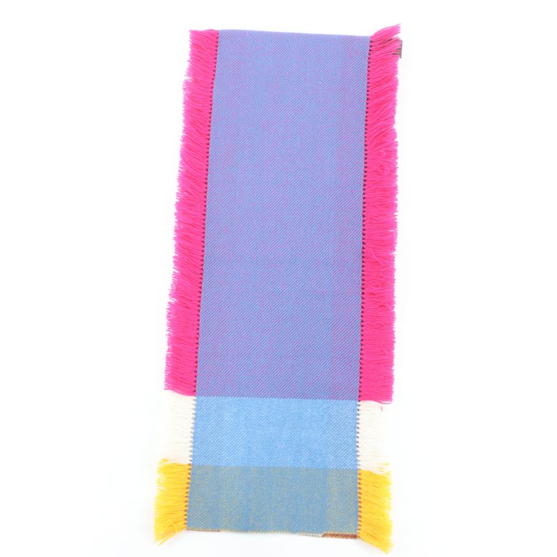 Hermes 100% Cashmere Knit Scarf With Logo Leather Patch And Side Fringe Scarf