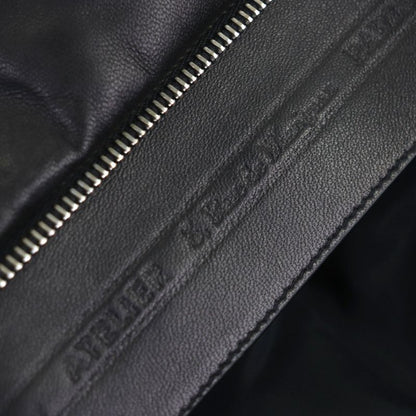 DIOR Om 963l429k0272 Lamb Leather Double Zip Up Down Jacket Black 48 Made In