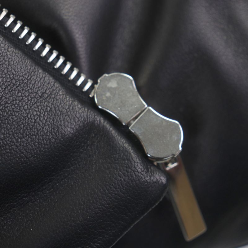 DIOR Om 963l429k0272 Lamb Leather Double Zip Up Down Jacket Black 48 Made In