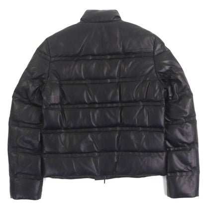 DIOR Om 963l429k0272 Lamb Leather Double Zip Up Down Jacket Black 48 Made In