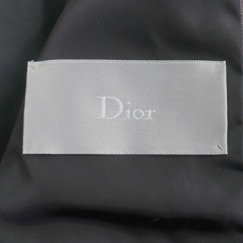 DIOR Om 963l429k0272 Lamb Leather Double Zip Up Down Jacket Black 48 Made In