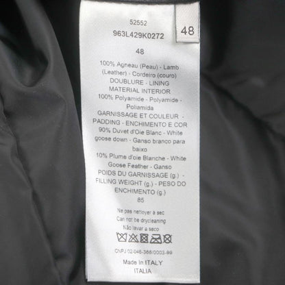 DIOR Om 963l429k0272 Lamb Leather Double Zip Up Down Jacket Black 48 Made In