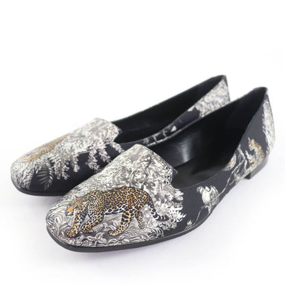 Hermes Equatorial Sketch Animal Pattern Flat Shoes Pumps Multicolor 38 With Box