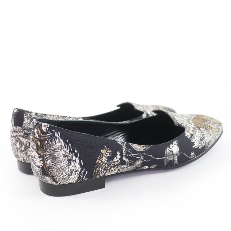 Hermes Equatorial Sketch Animal Pattern Flat Shoes Pumps Multicolor 38 With Box