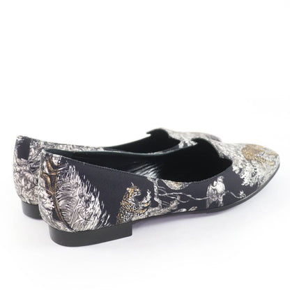 Hermes Equatorial Sketch Animal Pattern Flat Shoes Pumps Multicolor 38 With Box