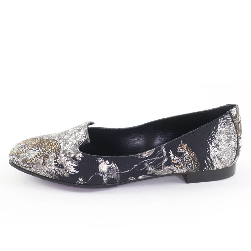 Hermes Equatorial Sketch Animal Pattern Flat Shoes Pumps Multicolor 38 With Box