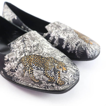 Hermes Equatorial Sketch Animal Pattern Flat Shoes Pumps Multicolor 38 With Box