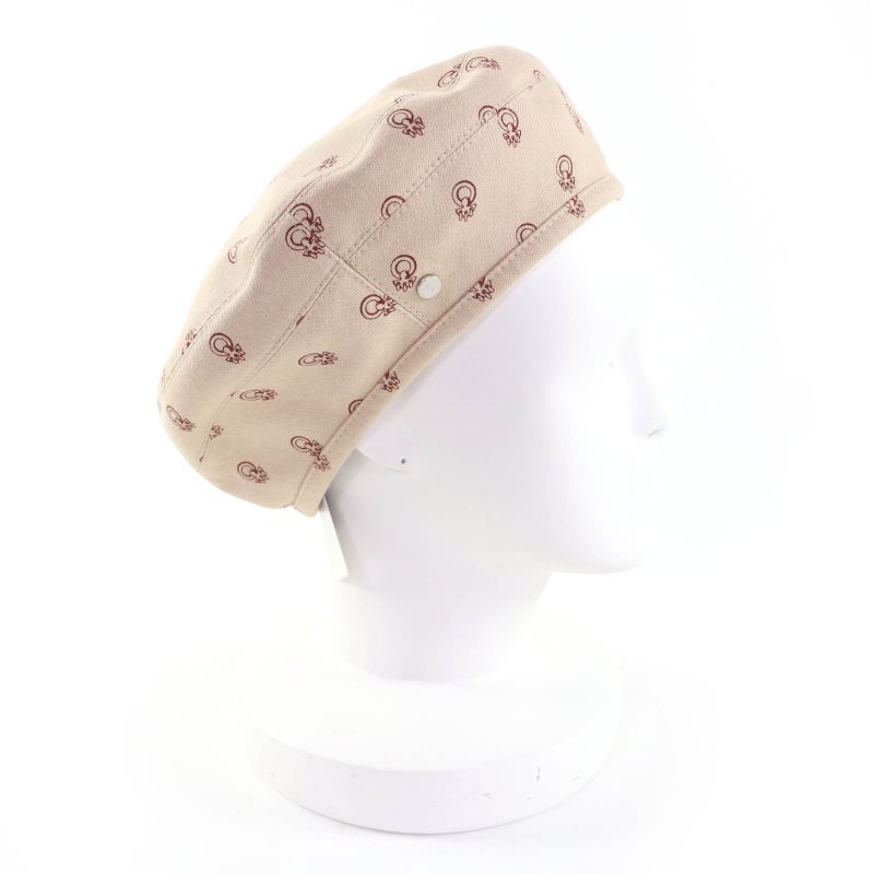 Hermes Saint Honore Cotton Cliquetis Serie Hardware Hat Beret Beige 59 Made In