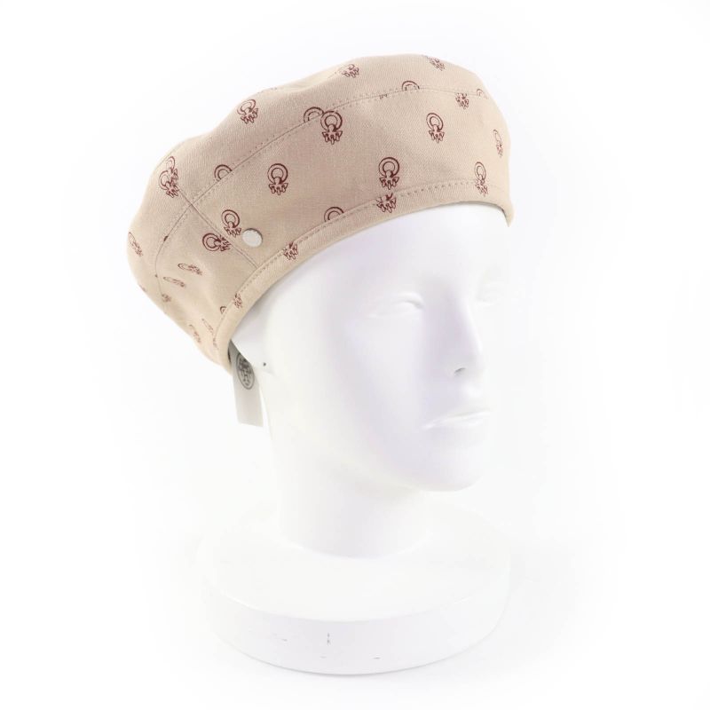 Hermes Saint Honore Cotton Cliquetis Serie Hardware Hat Beret Beige 59 Made In