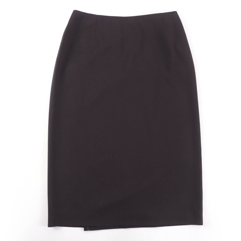 Hermes Vintage 100% Wool Margiela Period Tight Skirt Dark Brown 38 Made In