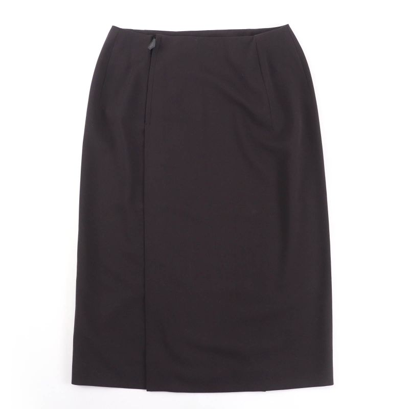 Hermes Vintage 100% Wool Margiela Period Tight Skirt Dark Brown 38 Made In