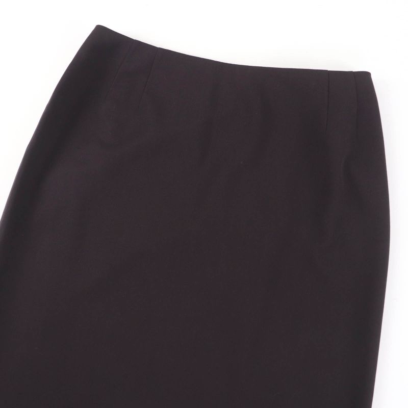 Hermes Vintage 100% Wool Margiela Period Tight Skirt Dark Brown 38 Made In