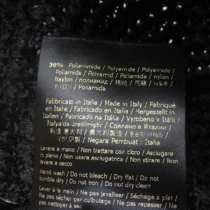 Fendi Fxq958 Cashmere Blend Zucca FF Logo Allover Knit Bucket Hat Black Gray