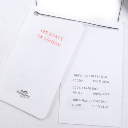 Hermes Lambskin 100% Silk Lining H Logo Leather Gloves Black 9 With Box Made In