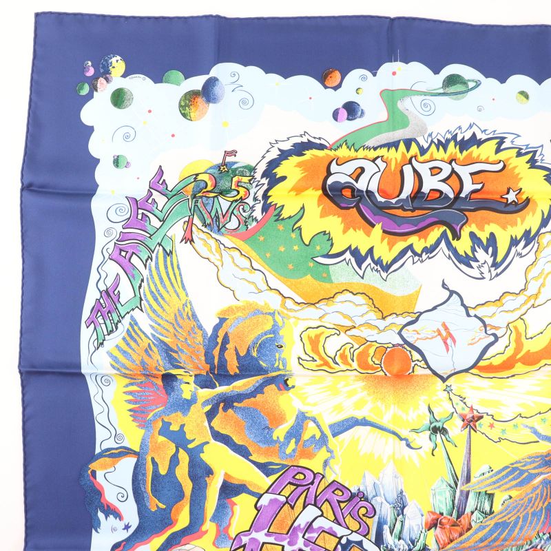 Hermes Carre Geant Carre 90 Silk 100% THE Alfee AUBE Libre Comme L'ange Dawn