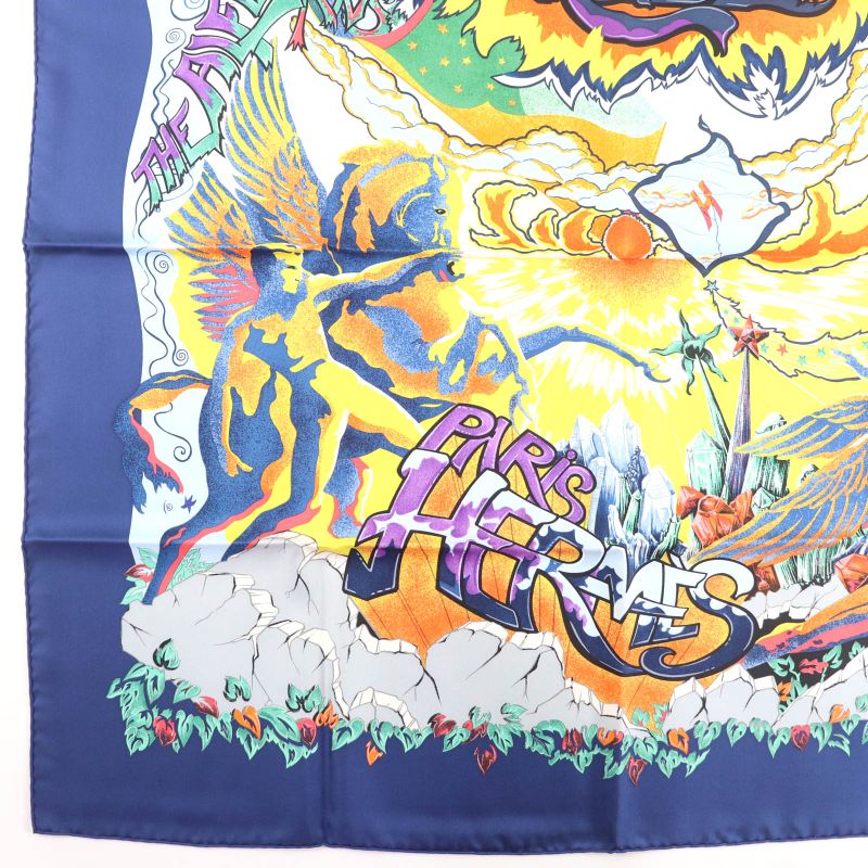 Hermes Carre Geant Carre 90 Silk 100% THE Alfee AUBE Libre Comme L'ange Dawn