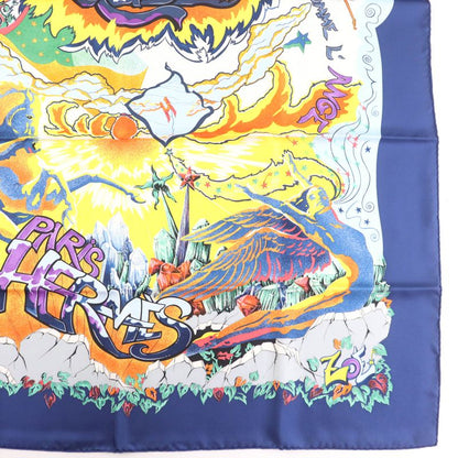 Hermes Carre Geant Carre 90 Silk 100% THE Alfee AUBE Libre Comme L'ange Dawn