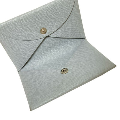 Hermes Card Case Calvi Light Gray