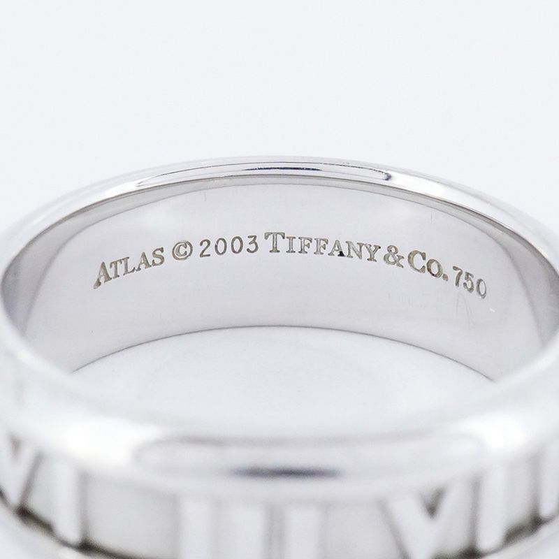 Tiffany & Co Ring Atlas 18K White Gold White Togo Old #175 Men's