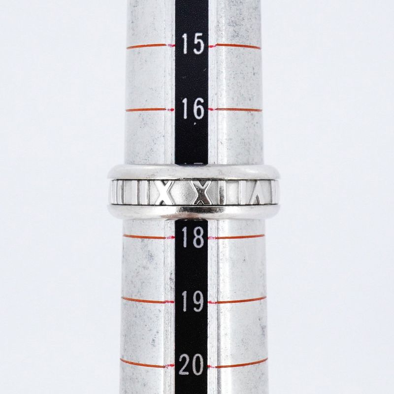 Tiffany & Co Ring Atlas 18K White Gold White Togo Old #175 Men's