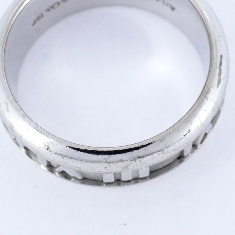 Tiffany & Co Ring Atlas 18K White Gold White Togo Old #175 Men's