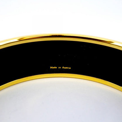 Hermes Bangle Emile GM GP Plated Cloisonne Gold Blue Multicolor Ladies