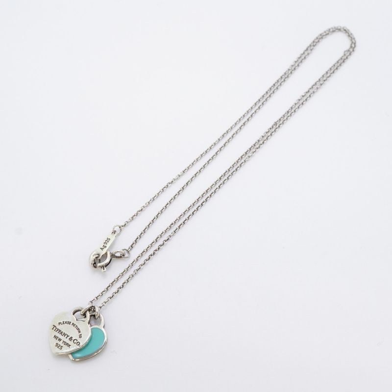 Tiffany & Co Necklace Return To Heart Silver 925 Blue Ladies