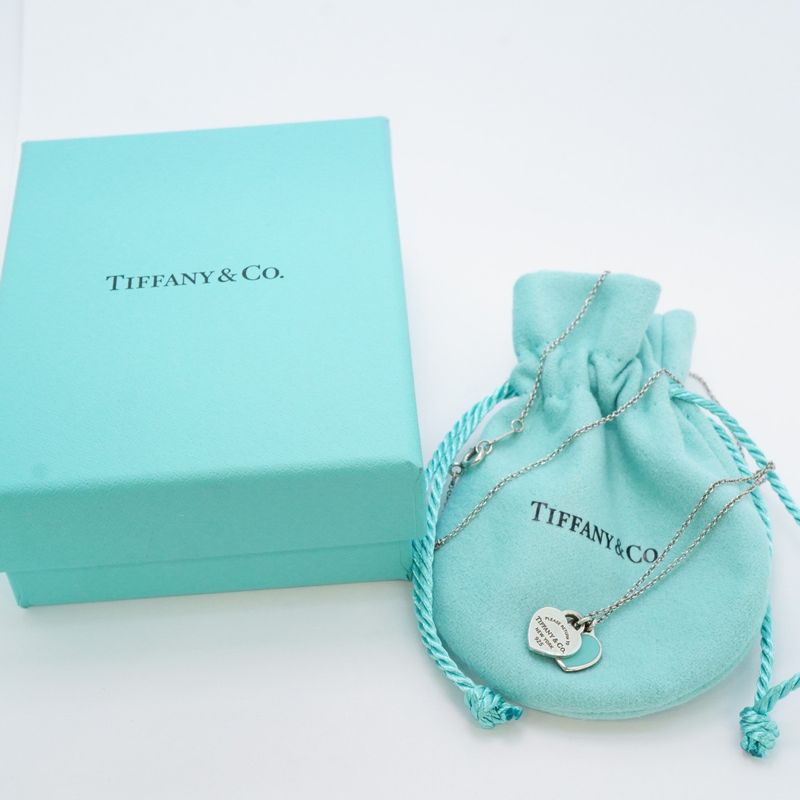 Tiffany & Co Necklace Return To Heart Silver 925 Blue Ladies