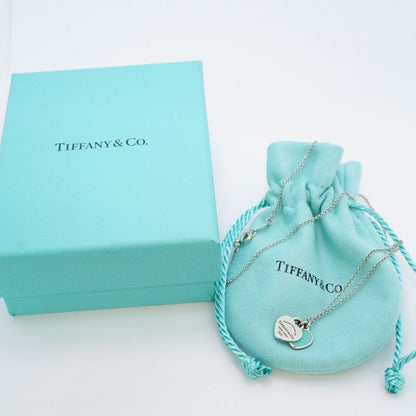 Tiffany & Co Necklace Return To Heart Silver 925 Blue Ladies