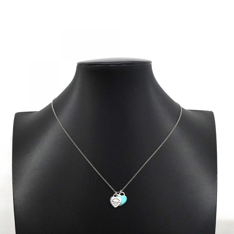 Tiffany & Co Necklace Return To Heart Silver 925 Blue Ladies