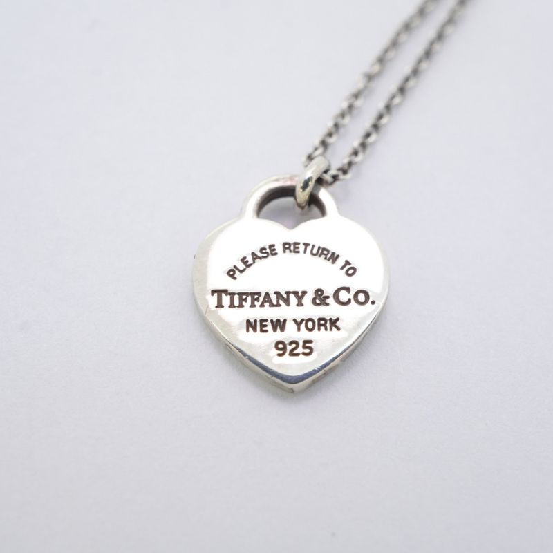Tiffany & Co Necklace Return To Heart Silver 925 Blue Ladies