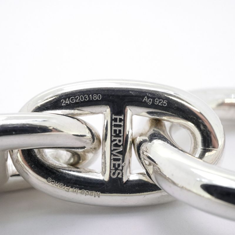 Hermes Bracelet Chaine D'ancre TGM 10 Frames Silver 925 Men Women Unisex