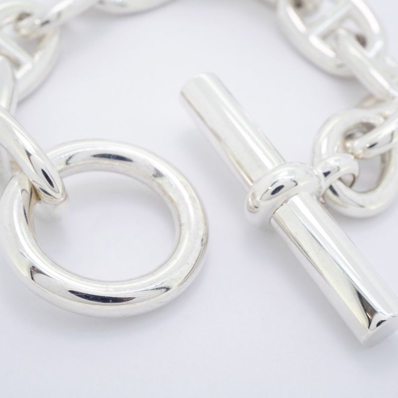 Hermes Bracelet Chaine D'ancre TGM 10 Frames Silver 925 Men Women Unisex