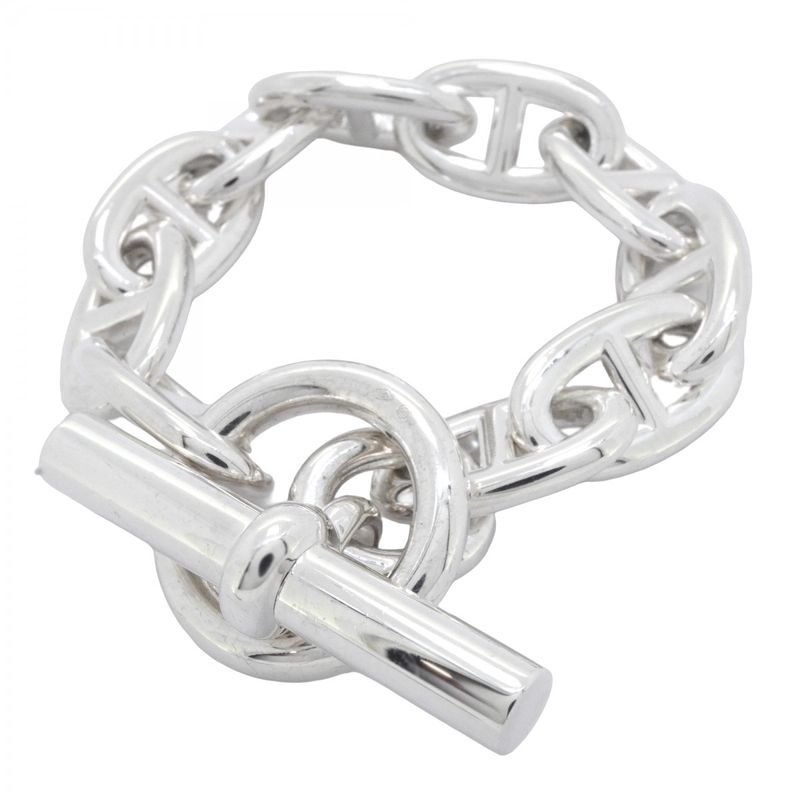 Hermes Bracelet Chaine D'ancre TGM 10 Frames Silver 925 Men Women Unisex
