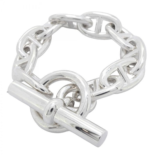 Hermes Bracelet Chaine D'ancre TGM 10 Frames Silver 925 Men Women Unisex