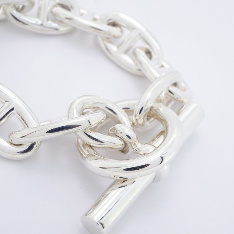 Hermes Bracelet Chaine D'ancre TGM 10 Frames Silver 925 Men Women Unisex