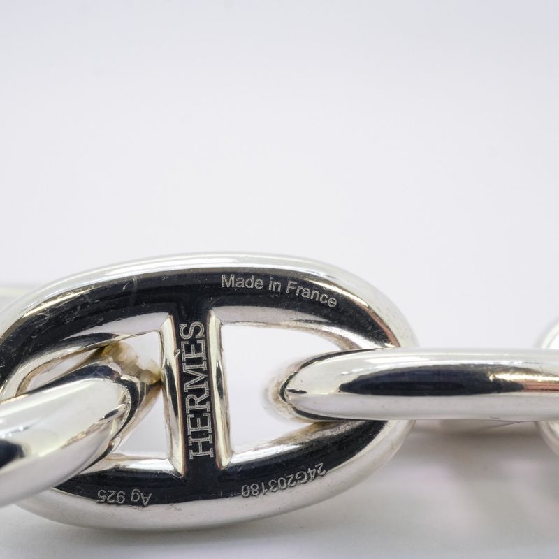 Hermes Bracelet Chaine D'ancre TGM 10 Frames Silver 925 Men Women Unisex