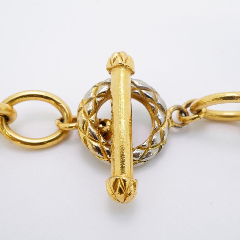 Chanel Necklace Vintage Coco Mark Cross GP Plated Gold Ladies