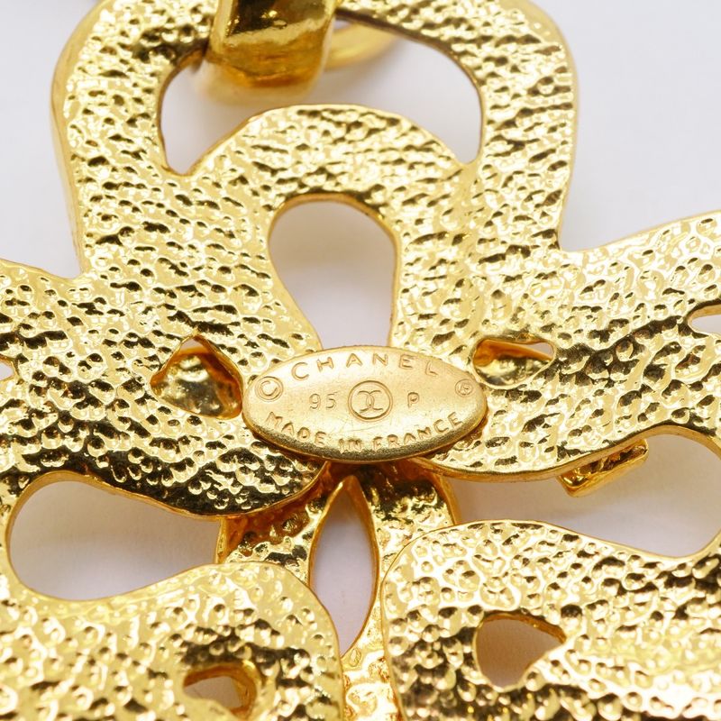 Chanel Necklace Vintage Coco Mark Cross GP Plated Gold Ladies