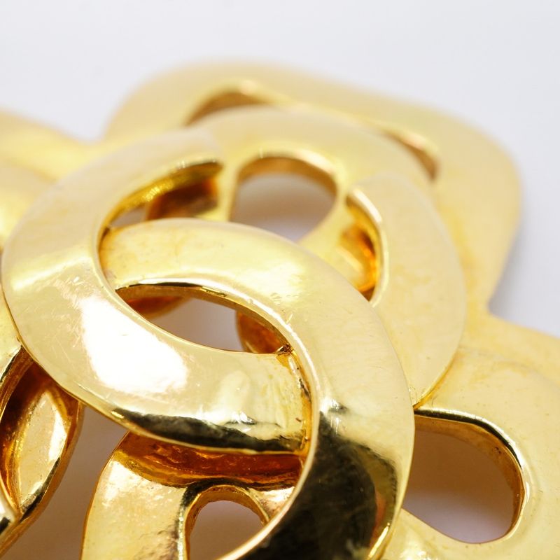 Chanel Necklace Vintage Coco Mark Cross GP Plated Gold Ladies