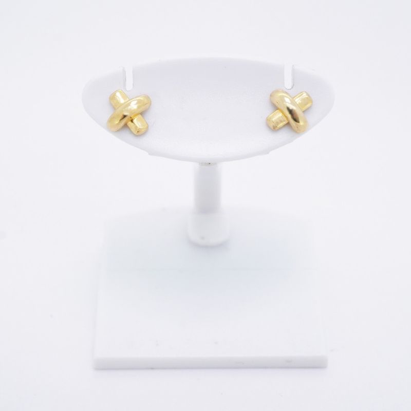 Tiffany & Co Earrings Cross Stitch 18K Yellow Gold Yellow Gold Ladies