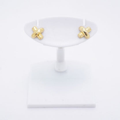 Tiffany & Co Earrings Cross Stitch 18K Yellow Gold Yellow Gold Ladies