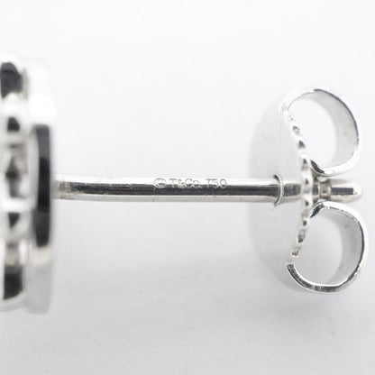 Tiffany & Co Earrings Daisy Flower Motif 18K White Gold White Togo Old Diamond