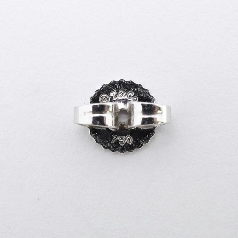 Tiffany & Co Earrings Daisy Flower Motif 18K White Gold White Togo Old Diamond