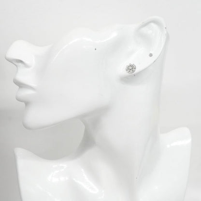 Tiffany & Co Earrings Daisy Flower Motif 18K White Gold White Togo Old Diamond