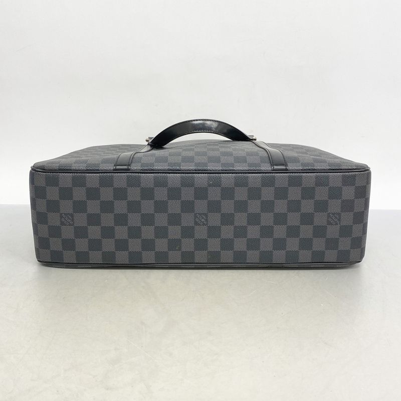 Louis Vuitton Briefcase Damier Graphite Yon N48118 Black Men's