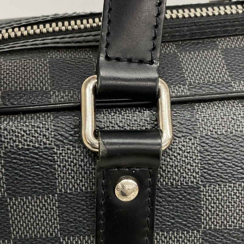 Louis Vuitton Briefcase Damier Graphite Yon N48118 Black Men's