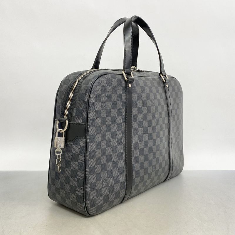 Louis Vuitton Briefcase Damier Graphite Yon N48118 Black Men's